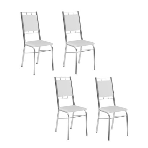 Conjunto 4 Cadeiras Cobalto Tubo Cromado Napa